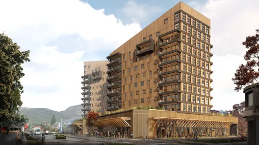edificio en altura construido en madera